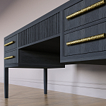 Большой Рабочий стол Primo с 5 выдвижными ящиками Черный дуб варинант исполнения - 3 | Loft Concept в Липецке