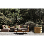 Дизайнерский уличный диван из массива дерева с плетеной спинкой PALINFRASCA Sofa варинант исполнения - 23 | Loft Concept в Липецке