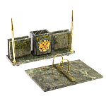 Настольный письменный набор из змеевика с гербом России Successful Leader варинант исполнения - 3 | Loft Concept в Липецке