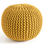 Круглый вязаный пуф Yellow Knitted Ball Pouf варинант исполнения - 1 | Loft Concept в Липецке