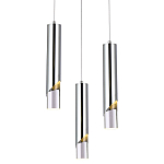 Подвесной светильник Metal Acrylic Tube Trio Chrome Hanging Lamp варинант исполнения - 1 | Loft Concept в Липецке
