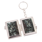 Зеркало брелок складное двухстороннее из натурального камня Серафинит Stone Mirrors варинант исполнения - 2 | Loft Concept в Липецке