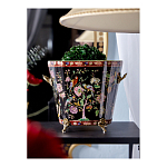 Кашпо из фарфора черная с цветочной росписью и бронзовой стрекозой Spring Garden варинант исполнения - 4 | Loft Concept в Липецке