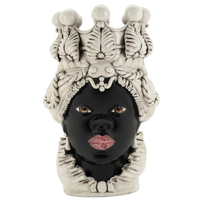 Ваза Vase Moro Lady White Big Черный Бежевый в Липецке | Loft Concept 