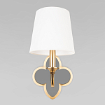 Бра с белым текстильным абажуром и фигурным основанием с зеркальной вставкой Vitorino варинант исполнения - 5 | Loft Concept в Липецке