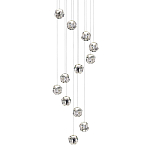 Люстра каскадня с 12-ю прозрачными шарообразными плафонами Bubbles Bocci варинант исполнения - 1 | Loft Concept в Липецке