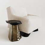 Кресло Cannes с мягкой обивкой букле молочного цвета  варинант исполнения - 1 | Loft Concept в Липецке