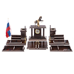 Настольный письменный набор из природного камня обсидиана с декором в виде Коня Team leader варинант исполнения - 1 | Loft Concept в Липецке