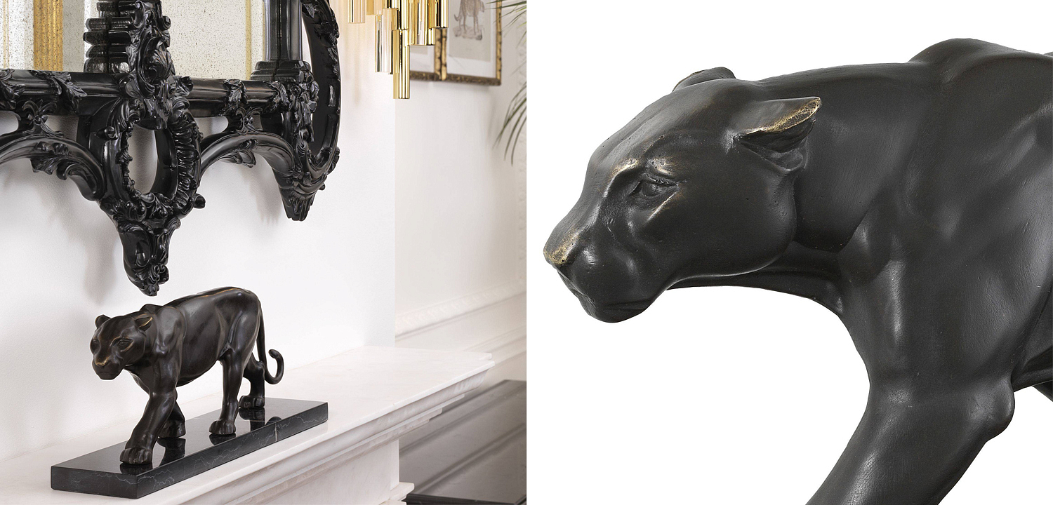 Статуэтка Eichholtz Panther on Marble Base Статуэтка Eichholtz Panther on Marble Base - Loft-Concept в Липецке
