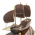 Часы настольные в виде парусника из натурального камня Обсидиан Sailboat Stone Clock варинант исполнения - 3 | Loft Concept в Липецке