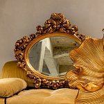 Зеркало настенное золотое с ажурным резным орнаментом Classic Ornament Mirror варинант исполнения - 3 | Loft Concept в Липецке