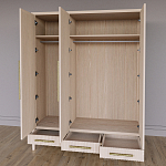 Большой Шкаф Primo Светлый дуб с 3 дверьми и 3 выдвижными ящиками варинант исполнения - 6 | Loft Concept в Липецке