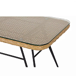 Журнальный столик с столешницей из ротанга и стекла Wicker Tabletop Under Glass варинант исполнения - 2 | Loft Concept в Липецке