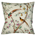 Подушка декоративная с изображением птиц в саду Beige Chinoiserie Birds in the Peach Orchard Cushion варинант исполнения - 1 | Loft Concept в Липецке