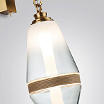 Бра со стеклянным плафоном конусообразной формы и декоративной вставкой из джута Tectona  варинант исполнения - 5 | Loft Concept в Липецке