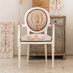 Полукресло из массива бука бежевое с растительным орнаментом Raffael Angel Beige Chair варинант исполнения - 9 | Loft Concept в Липецке