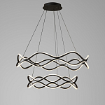 Люстра подвесная с волнообразным черным каркасом Black Tsunami варинант исполнения - 2 | Loft Concept в Липецке