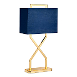 Настольная лампа с основанием из полированного золота и прямоугольным абажуром глубокого синего цвета Elstead Lighting варинант исполнения - 5 | Loft Concept в Липецке