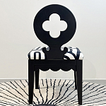 Дизайнерский стул с круглой деревянной спинкой Black and White Clover варинант исполнения - 3 | Loft Concept в Липецке