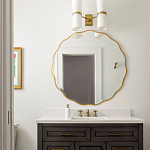 Золотое настенное зеркало Yvon Mirror варинант исполнения - 4 | Loft Concept в Липецке