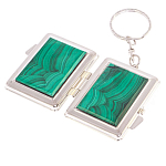 Зеркало брелок складное двухстороннее из натурального камня Малахит Stone Mirrors варинант исполнения - 2 | Loft Concept в Липецке
