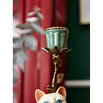 Подсвечник в виде кошки из фарфора с бронзовыми элементами Paradise Cat варинант исполнения - 7 | Loft Concept в Липецке