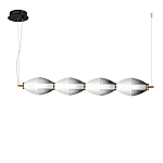 Подвесной светильник линейный в сочетании двух разных фактур стекла Enchanting варинант исполнения - 1 | Loft Concept в Липецке