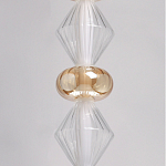 Подвесной светильник с вертикальной композицией из прозрачных и янтарных стеклянных шаров и ромбов Gabriel Scott Luna варинант исполнения - 14 | Loft Concept в Липецке