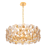 Люстра круглая золотого цвета с круглыми хрустальным элементами Solyria варинант исполнения - 4 | Loft Concept в Липецке