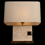Настольная лампа с прямоугольным основанием из натурального камня c тканевым абажуром Lapis Tiburtinus варинант исполнения - 4 | Loft Concept в Липецке