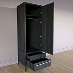 Узкий Шкаф Primo с 2 выдвижными ящиками Черный дуб варинант исполнения - 7 | Loft Concept в Липецке