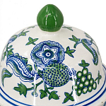 Ваза с крышкой и зелено-голубым цветочным узором на белом фоне Blue & White Ornament варинант исполнения - 3 | Loft Concept в Липецке