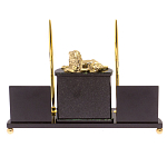 Настольный канцелярский набор из нефрита с декором в виде льва Golden Lion варинант исполнения - 3 | Loft Concept в Липецке