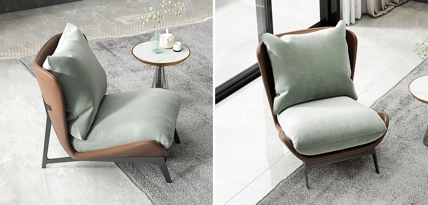 Кресло Maxwell Green Textile Leather Armchair Кресло Maxwell Green Textile Leather Armchair - Loft-Concept в Липецке