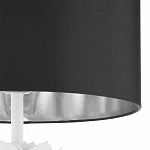 Торшер с декором в виде белого цветка магнолии на каркасе и черным абажуром White Magnolia варинант исполнения - 3 | Loft Concept в Липецке