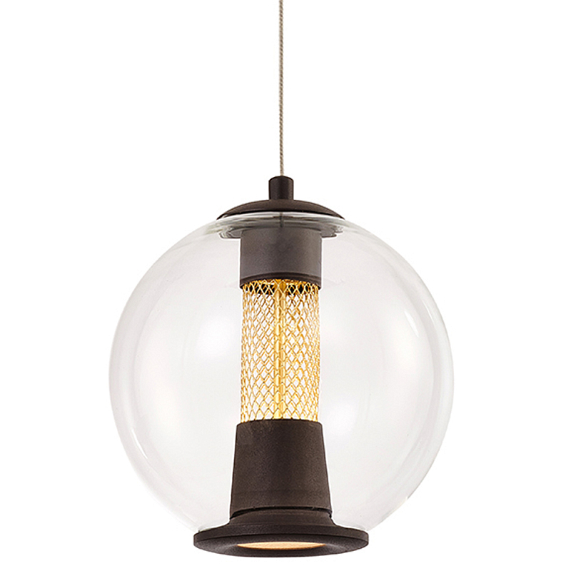 Подвесной светильник с плафоном в форме шара Inner Gleam Orb black Черный Прозрачное Стекло Золотой Подвесной светильник с плафоном в форме шара Inner Gleam Orb black Черный Прозрачное Стекло Золотой в Липецке | Loft Concept
