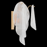 Бра из полупрозрачных овальных лепестков из стекла с металлическим основанием золотого цвета Nazaire Glass Lighting варинант исполнения - 2 | Loft Concept в Липецке