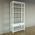 Стеллаж Elsa Dreams White со стеклянными полками и ящиком варинант исполнения - 1 | Loft Concept в Липецке