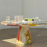 Дизайнерский журнальный стол с цветным орнаментом Unyly варинант исполнения - 2 | Loft Concept в Липецке