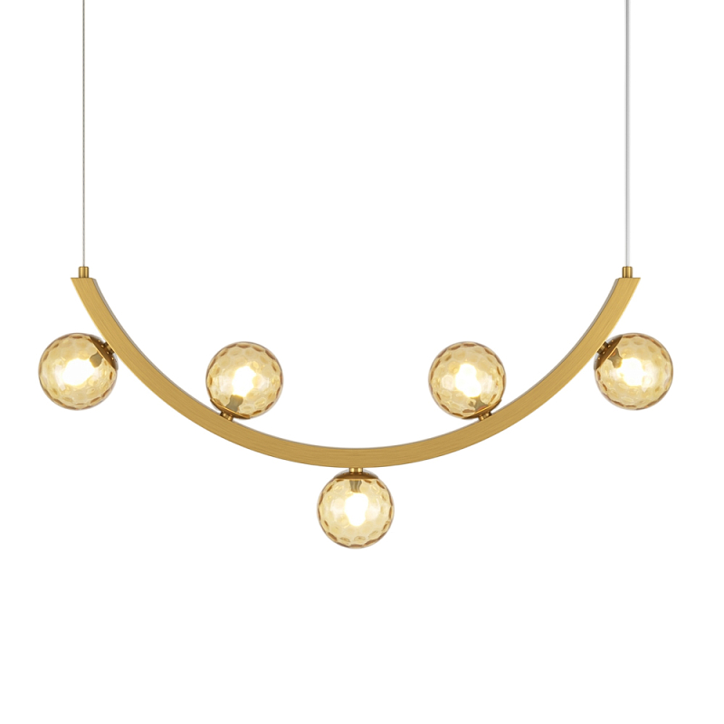 Люстра подвесная Ambre 3000К 12Вт Латунь Прозрачное Стекло в Липецке | Loft Concept 