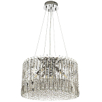 Круглая люстра с металлическими и хрустальными подвесками Bonnay Crystal Chrome Chandelier варинант исполнения - 4 | Loft Concept в Липецке