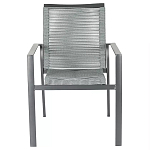 Стул темно-серый с высокой плетеной спинкой и сиденьем Braided Strength варинант исполнения - 1 | Loft Concept в Липецке