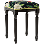 Банкетка из натурального бука черная с изображением птиц и цветов Blooming Birds2 варинант исполнения - 3 | Loft Concept в Липецке