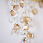 Бра золотого цвета с ветвями и прозрачными хрустальнымих подвесками Droplet Chandelier варинант исполнения - 5 | Loft Concept в Липецке