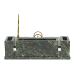 Настольный письменный набор из змеевика с подставкой под календарь и часами Successful Leader варинант исполнения - 3 | Loft Concept в Липецке