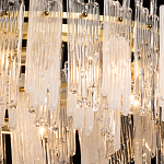 Люстра круглая с прозрачными стержнями разной длины Textured Glass Chandelier варинант исполнения - 5 | Loft Concept в Липецке