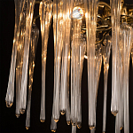 Люстра подвесная круглая в виде ветвей деревьев бронзового цвета с прозрачными подвесками-каплями Droplet Chandelier варинант исполнения - 6 | Loft Concept в Липецке