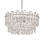 Круглая люстра с хрустальными подвесками на серебряном каркасе Gorgeous Crystal Light варинант исполнения - 10 | Loft Concept в Липецке