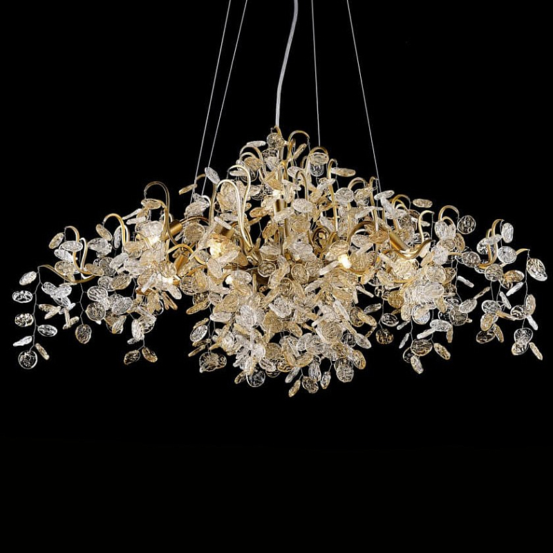 Люстра FAIRYTREE Chandelier Gold 9 Прозрачное Стекло Золотой Люстра FAIRYTREE Chandelier Gold 9 Прозрачное Стекло Золотой в Липецке | Loft Concept