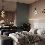 Подвесной светильник черного цвета с прозрачным стеклянным плафоном и золотистой центральной вставкой Virelia  варинант исполнения - 3 | Loft Concept в Липецке